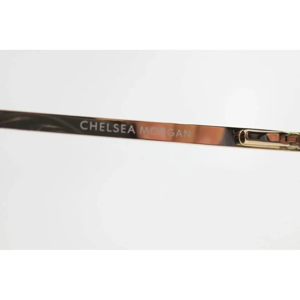 Chelsea Morgan CM 20228 Navy Gold Cat Eye Eyeglasses Frames 53-16-140 Womens